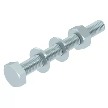   OBO-6418252 hatlapfejű csavar anya + alátétek + rugós alátét M10x90 tűzihorganyzott, DIN 267, Teil 10 - SKS 10x90 F
