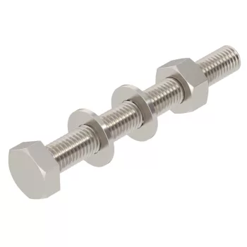   OBO-6418255 Hatlapfejű csavar anya, alátétek+fogazott alátét M10x90 felületkezelés nélkül, utókezelt - SKS 10x90 A2