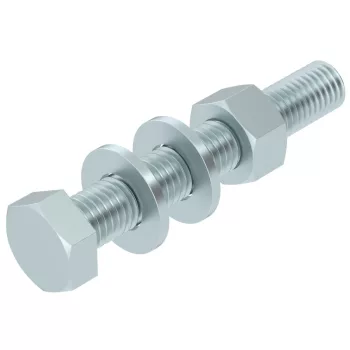   OBO-6418287 hatlapfejű csavar anya + alátétek + rugós alátét M12x80 tűzihorganyzott, DIN 267, Teil 10 - SKS 12x80 F