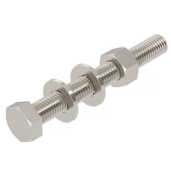   OBO-6418368 hatlapfejű csavar anya + alátétek + rugós alátét M12x100 felületkezelés nélkül, utókezelt - SKS 12x100 A2