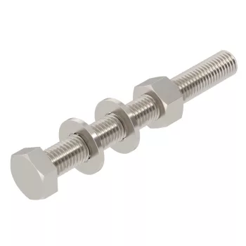   OBO-6418376 hatlapfejű csavar anya + alátétek + rugós alátét M12x110 felületkezelés nélkül, utókezelt - SKS 12x110 A2