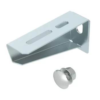   OBO-6424716 fali és oszlopkonzol M10x25 rögzítőcsavarral B110mm szalaghorganyzott, DIN EN 10346 - MWA 12 11S FS