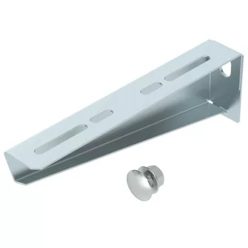   OBO-6424732 fali és oszlopkonzol M10x25 rögzítőcsavarral B210mm szalaghorganyzott, DIN EN 10346 - MWA 12 21S FS