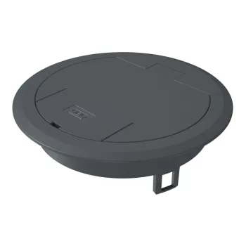   OBO-7405082 csapófedél műanyag kábelkivezetővel 140x140x40 acélszürke - GES R2 7011