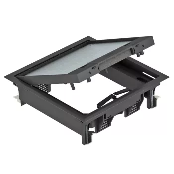   OBO-7405146 Szerelvénybeépítő egység univerzális 222x222x65 grafitszürke - GES4-2U10T 9011