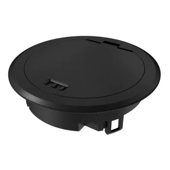   OBO-7408847 csapófedél kábelkivezetővel 140 mm porbevonatos fekete - GES R2 KP