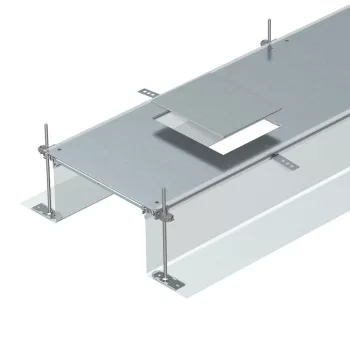   OBO-7424182 nyitható padlócsatorna GES6 szerelvénybetéthez 2400x400x240 szalaghorganyzott, DIN EN 10346 - OKA-G40040240D6
