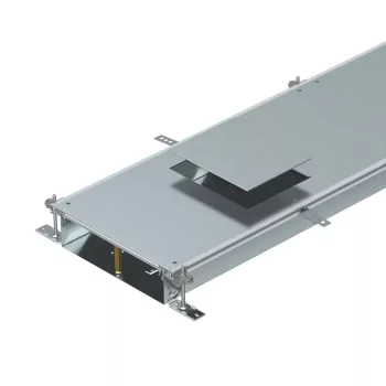   OBO-7424682 nyitható padlócsatorna GES6 szerelvénybetéthez 2400x400x100 szalaghorganyzott, DIN EN 10346 - OKA-W40010050D6