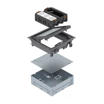   OBO-7427412 Szerelvénybeépítő egység szerelvénybetéttel komplett 222x222x73mm grafitszürke - UDHOME GES4 9011