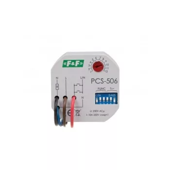   F&F Filipowski - PCS-506 230V multifunkciós időrelé - Időrelé multifunkciós,  8 funkció, szerelvénydobozba, 10A - HD Hungária - PCS-506