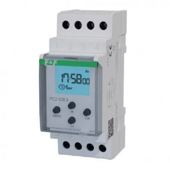   F&F Filipowski - PCZ-528 programozható időrelé - Univerzális időkapcsoló, programozható, LCD, DIN, 24-264V AC/DC,  NFC, SPDT - HD Hungária - PCZ-528