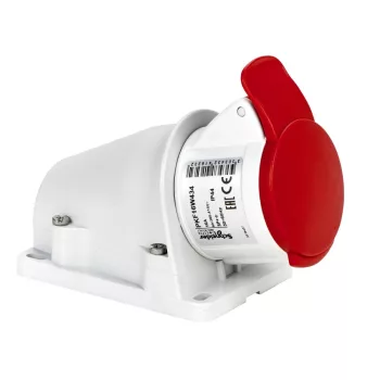   SCHNEIDER PKF16W434 - MUREVA PK (Pratika) Falra szerelhető aljzat, 3P+F, 6h, 16A, 415V, IP44, csavaros