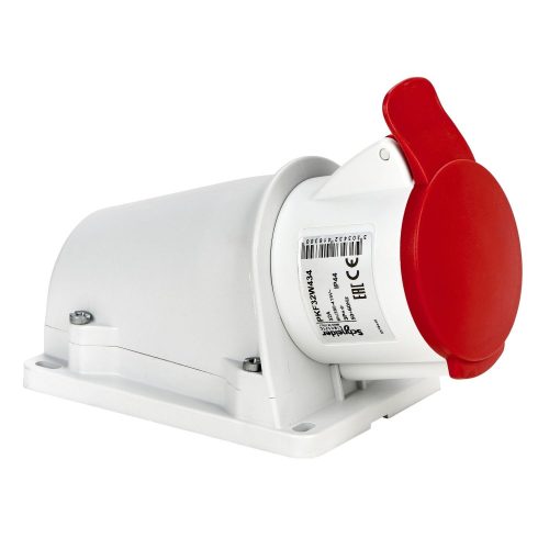 SCHNEIDER PKF32W434 - MUREVA PK (Pratika) Falra szerelhető aljzat, 3P+F, 6h, 32A, 415V, IP44, csavaros