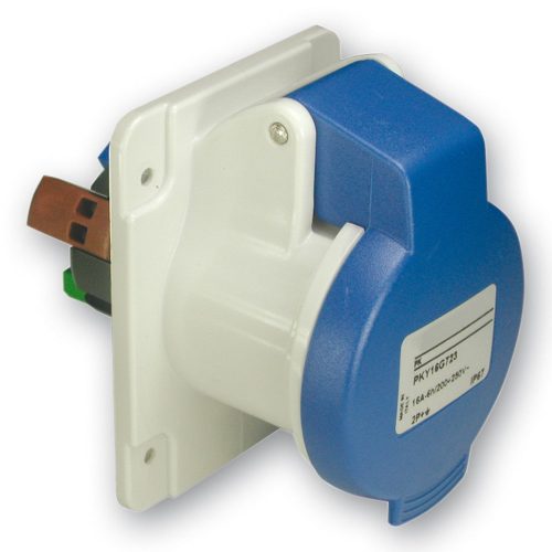 SCHNEIDER PKY16G423 - MUREVA PK (Pratika) Panelre szerelhető egyenes aljzat, 2P+F, 6h, 16A, 250V, IP44, gyorscsatlakozás