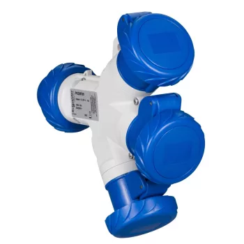   SCHNEIDER PKZM709 - MUREVA PK (Pratika) Elosztó adapter, 1 villa-3 aljzat, 2P+F, 16A, 250V, IP67