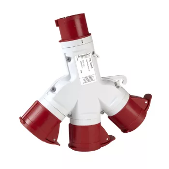   SCHNEIDER PKZM712 - MUREVA PK (Pratika) Elosztó adapter, 1 villa-3 aljzat, 3P+F, 16A, 415V, IP67