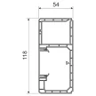 KOPOS ELEKTRO - PK 120X55 D HD - Szerelvénybeépítő csatorna Parapetcsat műa 120x55mm tetővel fehér 2 rek. 45mm 2m/szál 6m/cs