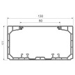 KOPOS ELEKTRO - PK 130X65 D HD - Szerelvénybeépítő csatorna Parapetcsat műa  130x65mm tetővel 2méter fehér
