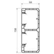 KOPOS ELEKTRO - PK 160X65 D HD - Szerelvénybeépítő csatorna Parapetcsat műa 160x65mm tetővel fehér 2 rek. 45mm 2m/szál 6m/cs