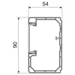 KOPOS ELEKTRO - PK 90X55 D HD - Szerelvénybeépítő csatorna Parapetcsat műa 90x55mm tetővel fehér 1 rek. 45mm 2m/szál 12m/cs