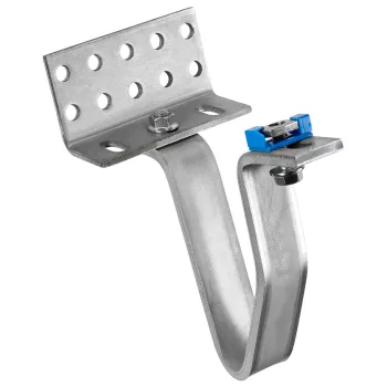   SCHRACK - Nagy teherbírású tetőhorog, állítható, 8mm, magasság: 42-55 mm V4A, sínrögzítéssel együtt - PVF31015-A
