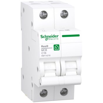 SCHNEIDER R9F14216 - RESI9 kismegszakító, 2P, C, 16A