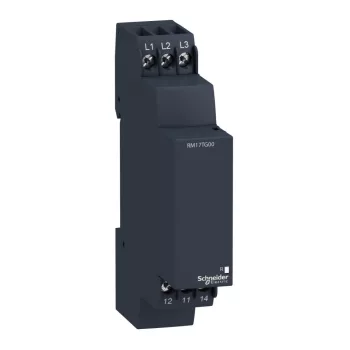   SCHNEIDER RM17TG00 - Zelio Control 3f fázisfigyelő relé, 1CO, 5A, 208…480VAC