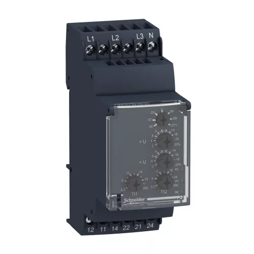 SCHNEIDER RM35UB3N30 - Zelio Control háromfázisú feszültségfigyelő relé, 3f, 1+1CO, 5A, 120…277VAC