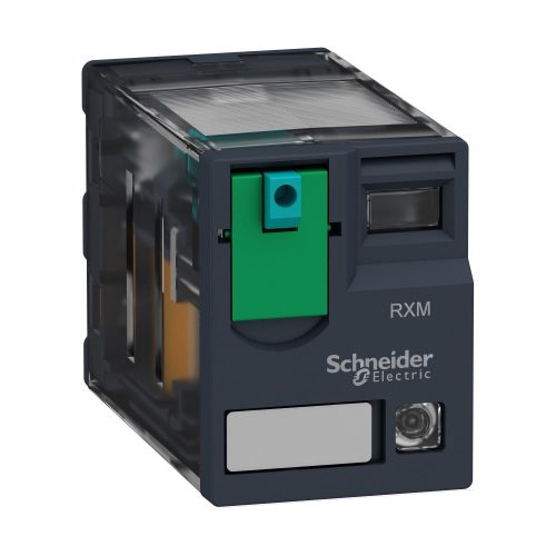 SCHNEIDER RXM2AB2JD - Zelio RXM miniatűr relé, 2CO, 12A, 12VDC, tesztgomb, LED