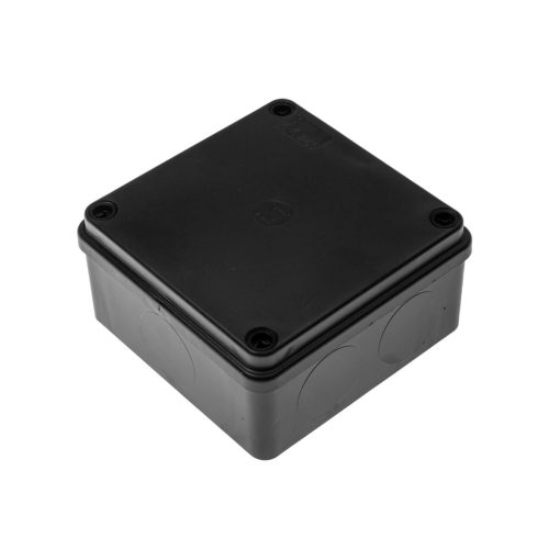 S-BOX 116C Kötődoboz, sima oldalfalú, fekete, 100x100x50mm, IP65, UV-álló