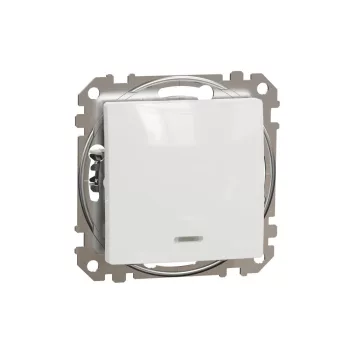   SCHNEIDER SDD111101L - SEDNA Egypólusú kapcsoló, kék jelzőfénnyel, 10AX, fehér