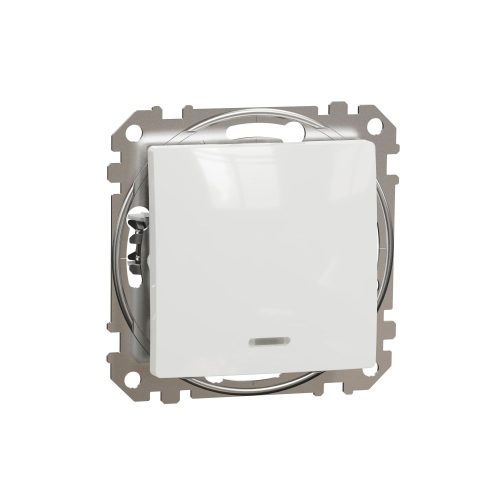 SCHNEIDER SDD111101L - SEDNA Egypólusú kapcsoló, kék jelzőfénnyel, 10AX, fehér