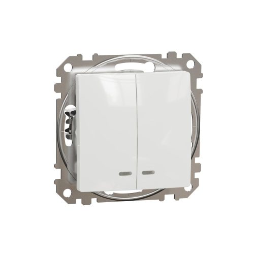 SCHNEIDER SDD111105L - SEDNA Csillárkapcsoló, kék jelzőfénnyel, 10AX, fehér