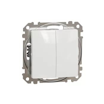   SCHNEIDER SDD111108 - SEDNA Kettős váltókapcsoló, rugós bekötés, 10AX, (106+6), fehér