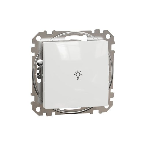 SCHNEIDER SDD111132 - SEDNA Egypólusú nyomó lámpajellel, rugós bekötés, 10A, fehér