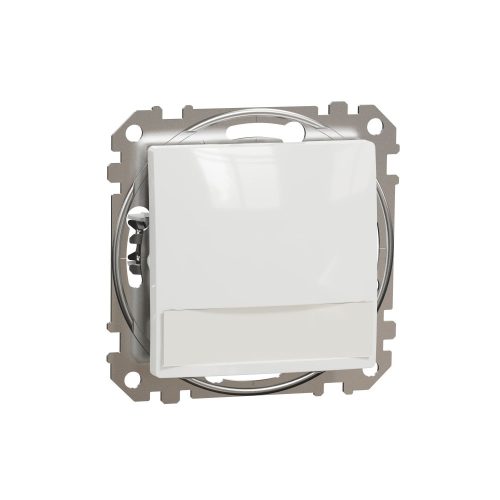 SCHNEIDER SDD111133L - SEDNA Egypólusú nyomó, kék jelzőfénnyel, cimketartóval, rugós bekötés, 10A, fehér