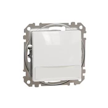   SCHNEIDER SDD111143L - SEDNA Egypólusú nyomó, kék jelzőfénnyel, cimketartóval, rugós bekötés, 12V, fehér