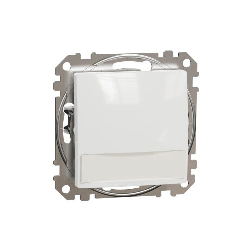 SCHNEIDER SDD111143L - SEDNA Egypólusú nyomó, kék jelzőfénnyel, cimketartóval, rugós bekötés, 12V, fehér