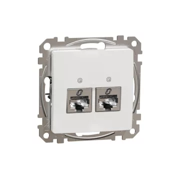 SCHNEIDER SDD111462S - SEDNA 2xRJ45 Cat6 STP aljzat, fehér