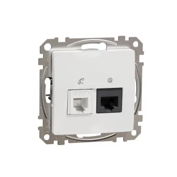   SCHNEIDER SDD111468 - SEDNA RJ11/RJ45 Cat6 UTP kombinált aljzat, fehér