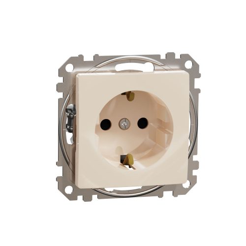 SCHNEIDER SDD112022 - SEDNA 2P+F csatlakozóaljzat biztonsági zsaluval, rugós bekötés, 16A, bézs