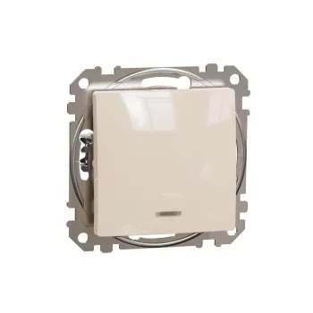   SCHNEIDER SDD112107L - SEDNA Keresztkapcsoló, kék jelzőfénnyel, 10AX, bézs