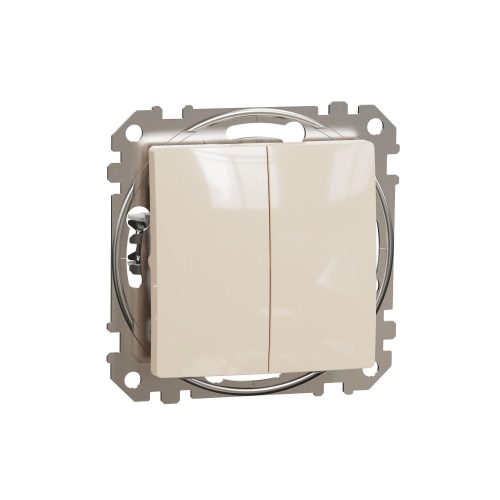 SCHNEIDER SDD112118 - SEDNA Kettős nyomó, rugós bekötés, 10A, bézs