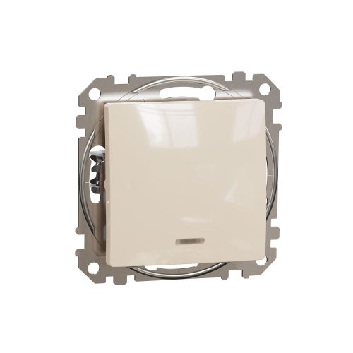 SCHNEIDER SDD112166L - SEDNA Váltókapcsoló, kék jelzőfénnyel, 16AX, bézs