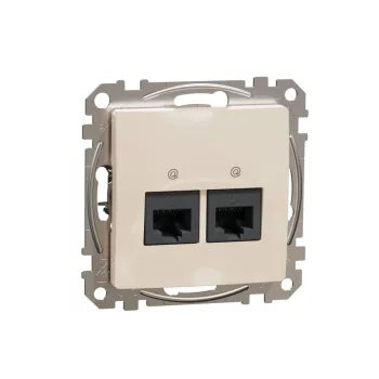 SCHNEIDER SDD112452 - SEDNA 2xRJ45 Cat5e UTP aljzat, bézs