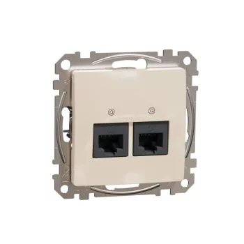SCHNEIDER SDD112462 - SEDNA 2xRJ45 Cat6 UTP aljzat, bézs