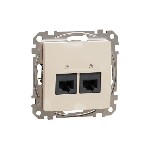 SCHNEIDER SDD112462 - SEDNA 2xRJ45 Cat6 UTP aljzat, bézs