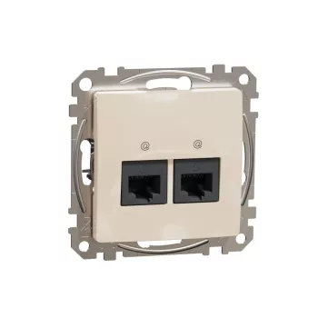 SCHNEIDER SDD112467 - SEDNA 2xRJ45 Cat6A UTP aljzat, bézs
