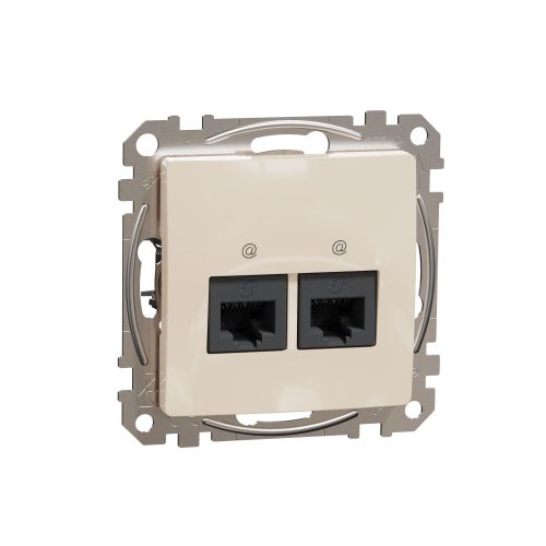 SCHNEIDER SDD112467 - SEDNA 2xRJ45 Cat6A UTP aljzat, bézs