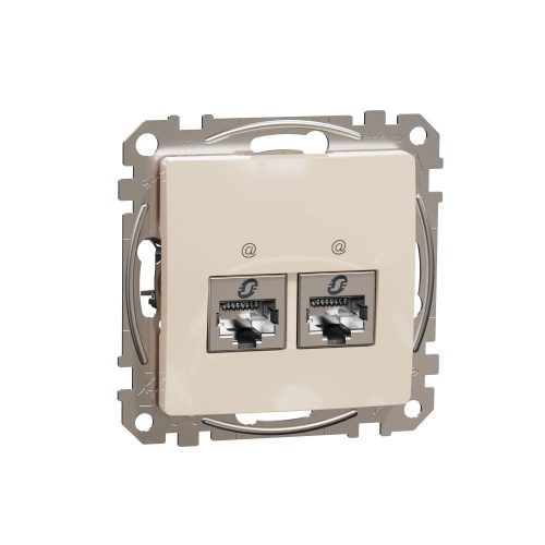 SCHNEIDER SDD112467S - SEDNA 2xRJ45 Cat6A STP aljzat, bézs